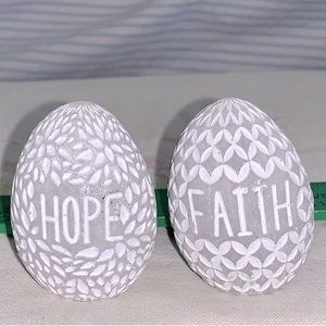 🤩3/$10 Sentimental Farmhouse Eggs Hope & Faith, Happy Easter Decor Paperweights